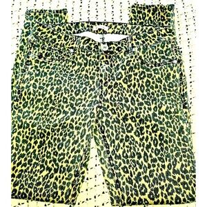VTG $128 New Sexy Fire LA Rare Cheetah Animal Print Soft Stretch 5 pkt Jeans 9